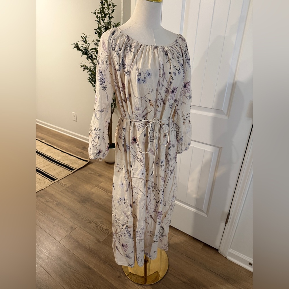 Floral Print Cream Dress